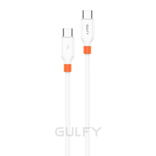 GULFY USB-C Fast Charging & Sync Cable (60W, 1m, White, TPE)