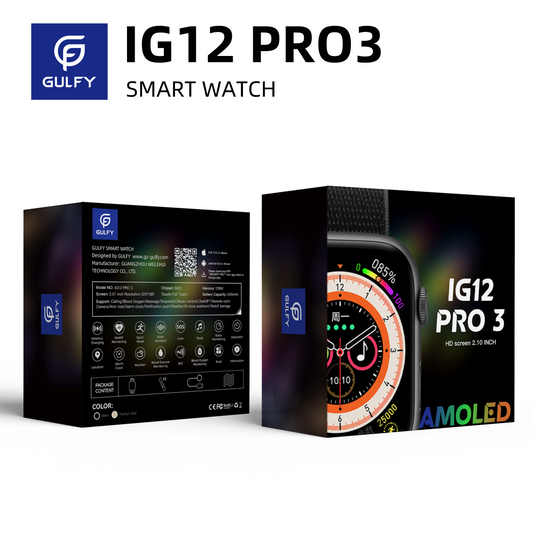 GULFY IG12 PRO3 Smart Watch: 2.10” HD Screen, Multi - Function Design